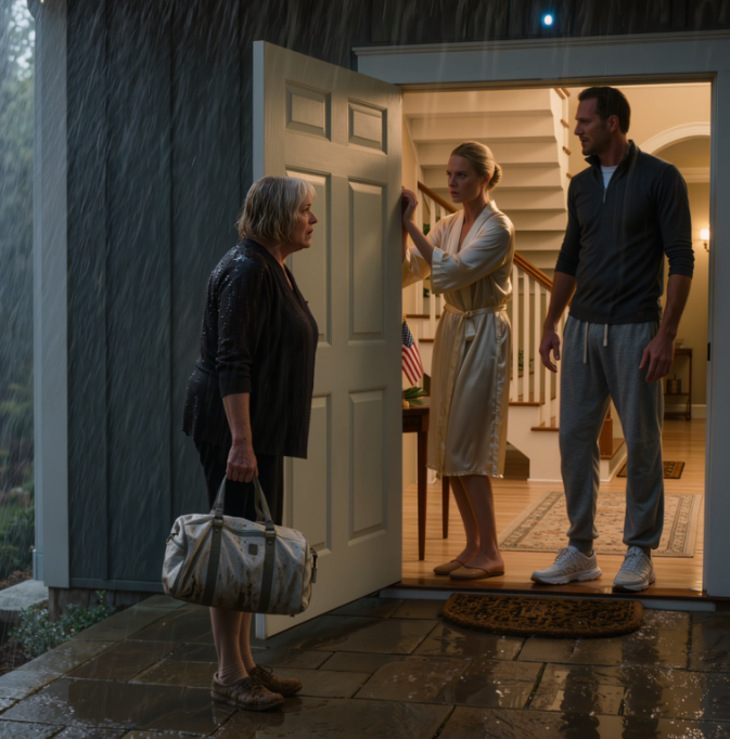 Mitt hus översvämmade under stormen, och jag åkte till min sons herrgård, genomblöt och lerig, och bad om att få stanna ett tag, men min svärdotter blockerade dörren: ”Usch, du kommer att förstöra mina vita mattor. Gå till ett härbärge.” Hon smällde igen dörren i ansiktet på mig, jag ringde den problemfyllda pojken jag tog hand om när han var 16 – och en militärkonvoj dök upp som om de hade valt precis fel person att provocera. – Nyheter