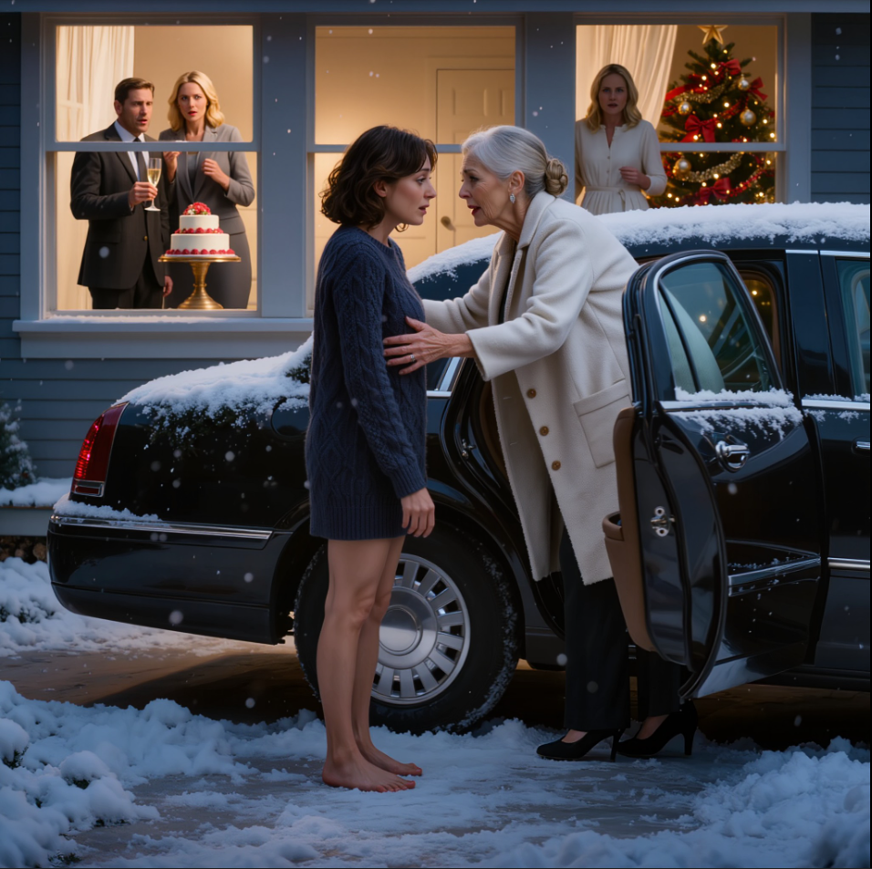 Min pappa knuffade mig barfota ner i snön på julafton och sa: ”Du förtjänar din plats.” Trettio gäster såg honom gå tillbaka till champagnen medan jag frös till utanför fönstret – sedan, klockan 23:14, stannade en svart limousine vid trottoarkanten, och kvinnan som han hade tillbringat tolv år med att övertyga mig om att vara borta för alltid klev ut med något i handen som fick honom att glömma vems hus han stod i. – Nyheter