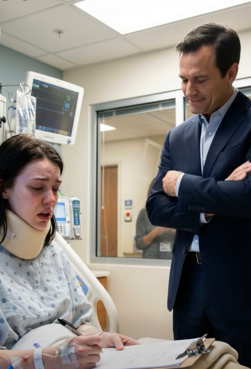 Min man lade skilsmässopappren på min intensivvårdsfilt och sa: ”Skriv under. Jag vill ha en perfekt fru, inte en börda i rullstol.” Jag skrev under innan han hade letit färdigt. Sedan lutade han sig närmare och viskade: ”Betala sjukhusräkningarna själv.” Jag tittade honom rakt i ögonen och sa: ”Okej.” Han trodde att han hade förstört mig i det ögonblicket. Han hade ingen aning om vad som skulle komma härnäst.