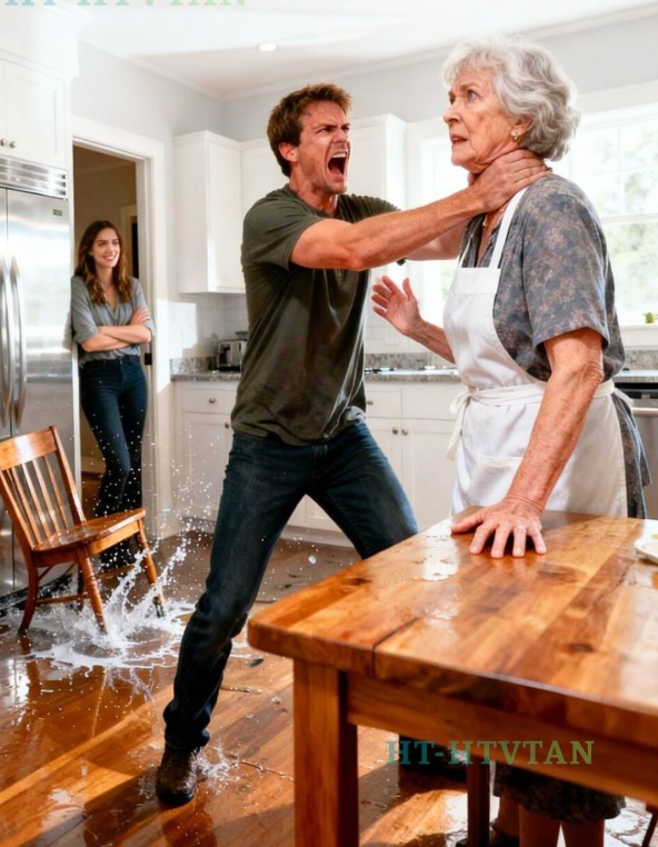 Min son tog tag i min hals och klämde hårdare medan han skrek: “Lyd mig, din värdelösa gamla kvinna! Gå och laga min middag nu!” Hans fru bara stod där och skrattade åt mig. I det ögonblicket visste jag att jag inte stod ut längre. Så jag bestämde mig för att lära honom en läxa han aldrig skulle glömma…