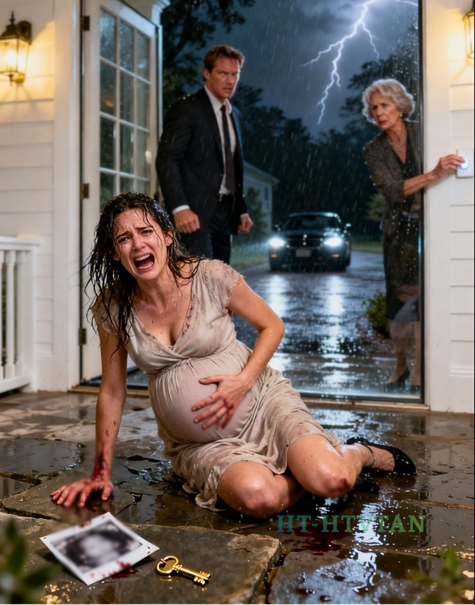 Sex månader gravid kastades jag ut i regnet av min man och hans mamma. De tittade på mig genom glaset medan jag blödde innan de släckte ljuset. Vid midnatt var jag tillbaka på samma veranda – fast den här gången var jag inte ensam. När de öppnade dörren försvann min mans ansikte på färg… – Nyheter